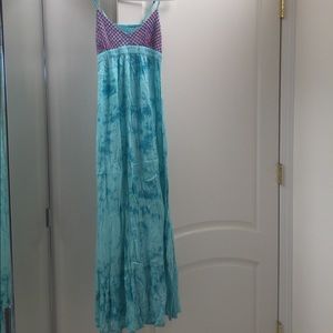 Blue Tie Dye Rip Curl Maxi Dress